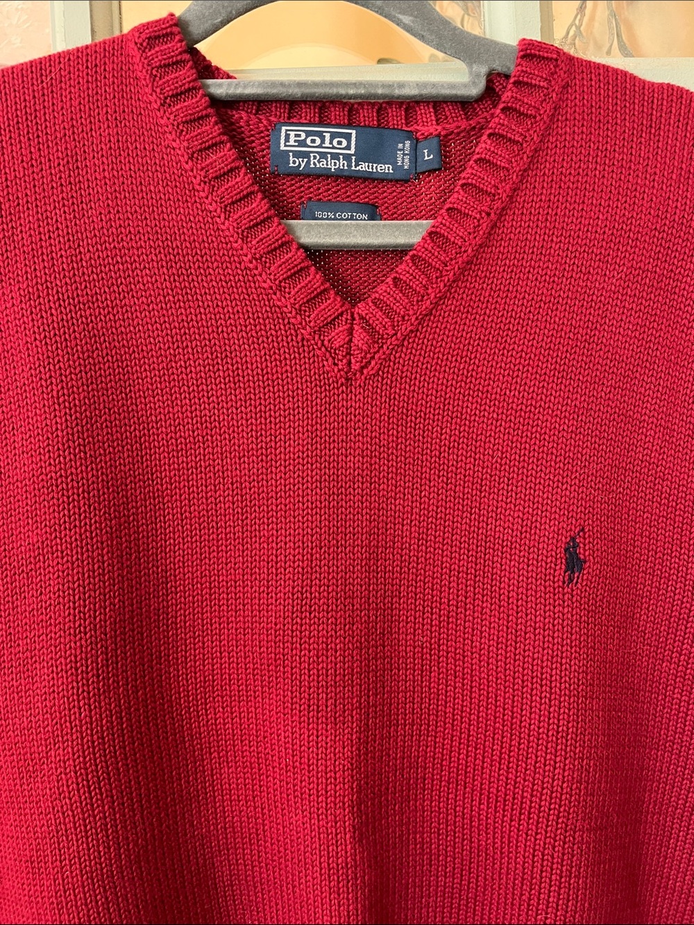 Polo by Ralph Lauren Red V-Neck Knit Sweater Vest